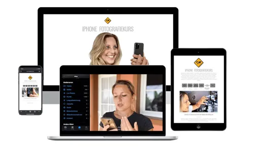 Der iPhone Fotokurs von unaufschiebbar.de auf Monitor, Laptop, Tablet und Smartphone