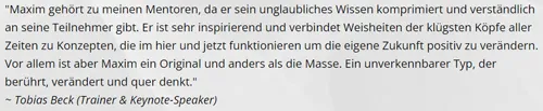 Meinung von Tobias Beck: Maxim Mankevich gehört zu meinen Mentoren