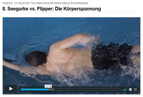 Kraulkraftverstärker Video 8 Seegurke vs. Flipper zur Körperspannung beim Kraulschwimmen