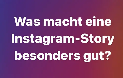 Grafik mit der Frage Was macht eine Instagram-Story besonders gut? aus dem Bonus Instagram Story-Booster