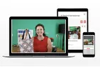 Laptop, Tablet und Smartphone zeigen Nicole Langer im Overlock Nähkurs Liebe deine Ovi