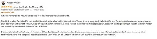 Amazon-Rezension von Marco Schröder: guter Einstieg in das Thema NFTs