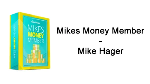 Türkis-gelbe Kursbox von Mikes Money Member mit dem Schriftzug Mikes Money Member – Mike Hager