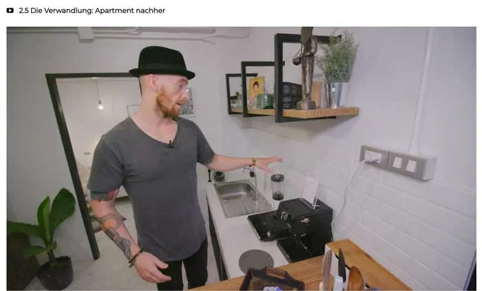 Bastian Barami zeigt im Video „Die Verwandlung: Apartment nachher“ die Einrichtung einer AirBnB Wohnung