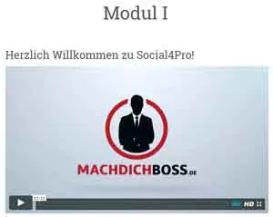 Begrüßungsvideo in Modul 1 von Social4Pro im Alexander Wahler Coaching online