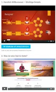Videolektion zu Opt-In Seiten aus Modul 6 – Evergreensystem Erfahrungen