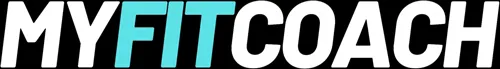 Schriftzug MyFitCoach in Schwarz und Türkis