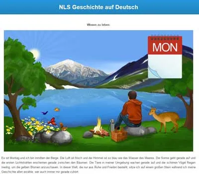 Illustrierte NLS Geschichte auf Deutsch aus dem Natural Language System