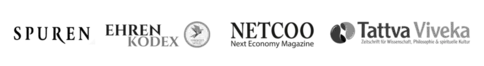 Logos der Medien Spuren, Ehrenkodex, Netcoo und Tattva Viveka, aus denen neobeats bekannt ist