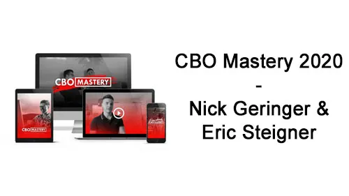 CBO Mastery 2020 auf Monitor, Laptop, Tablet und Smartphone neben dem Schriftzug Nick Geringer & Eric Steigner
