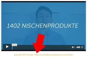 Video aus dem Nischenseiten Kurs Turbo Blog 100 zu 1402 Nischenprodukten