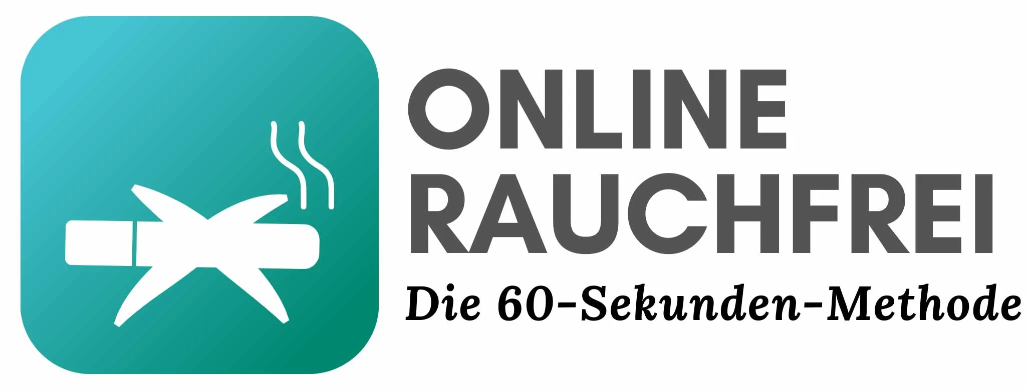 Logo von Online Rauchfrei – Die 60-Sekunden-Methode mit durchgestrichener Zigarette