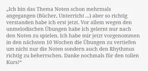 Kundenstimme von Peter zum Kurs Gitarre spielen nach Noten von Christian Konrad
