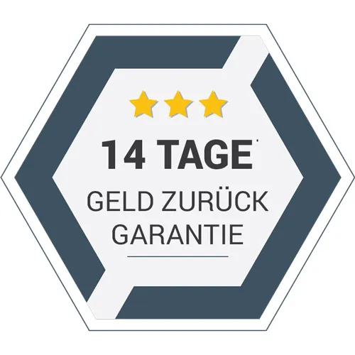 Sechseckiges Siegel 14 Tage Geld zurück Garantie für den Rhetorik Master