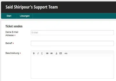 Ticket-Formular des Support Teams von Said Shiripour zum Facebook Meisterkurs
