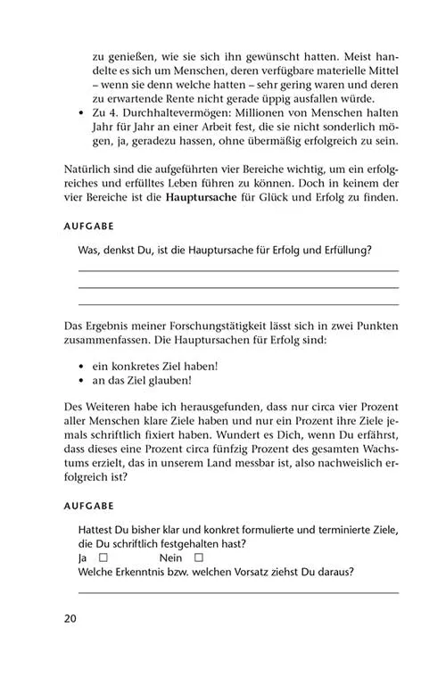 Leseprobe aus Sprenge Deine Grenzen: Folgeseite von Kapitel 1 mit interaktiven Aufgaben