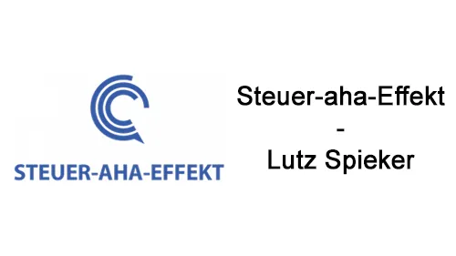 Logo des Steuer-aha-Effekts mit dem Schriftzug Steuer-aha-Effekt – Lutz Spieker