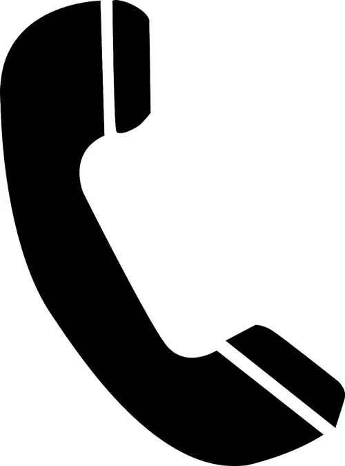 Schwarzes Telefonhörer-Symbol für die telefonische Betreuung im Voll-Paket