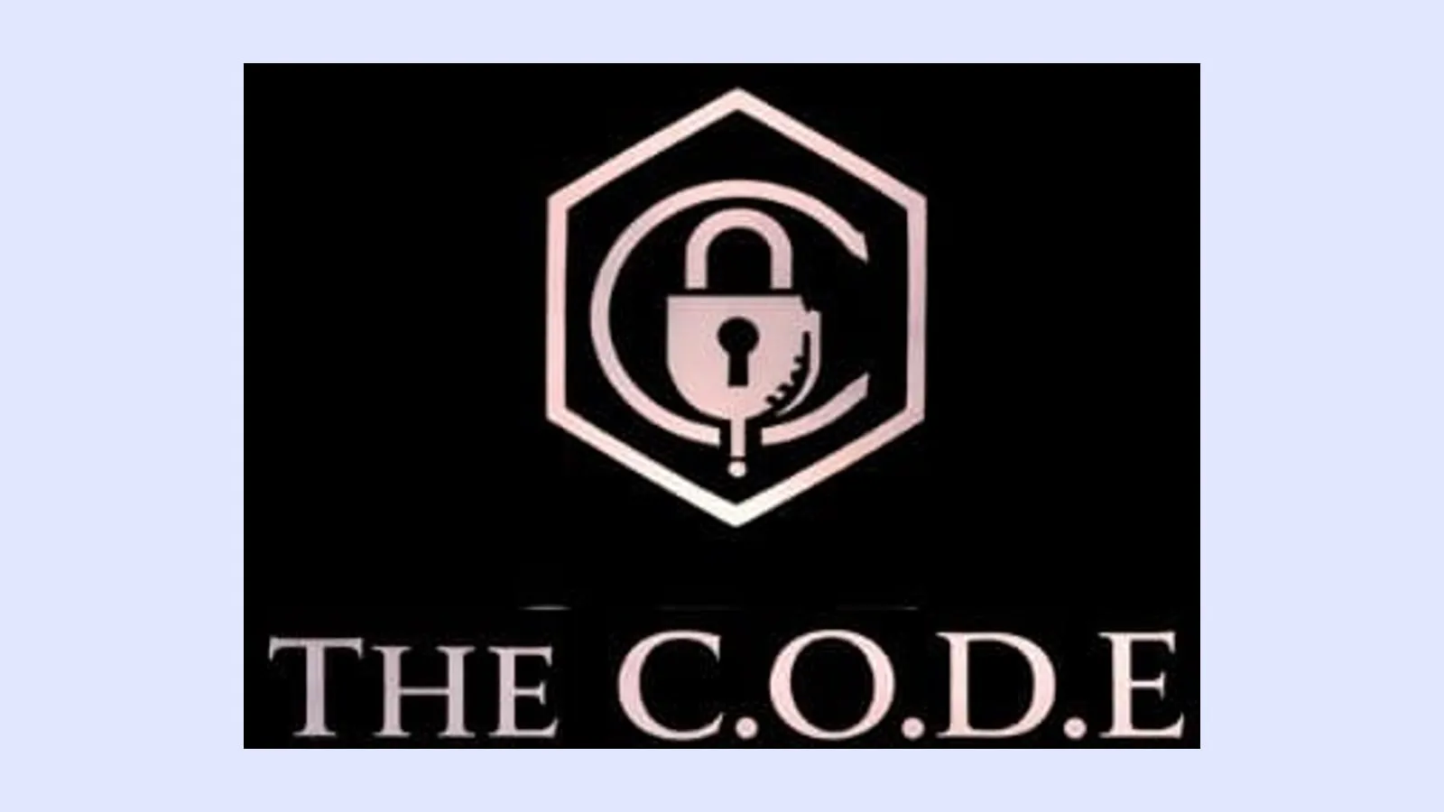 Logo des Kurses THE C.O.D.E. von Lydia Ruf mit Vorhängeschloss-Symbol auf dunklem Grund