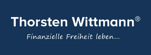 Logo Thorsten Wittmann – Finanzielle Freiheit leben in weißer Schrift auf dunkelblauem Grund