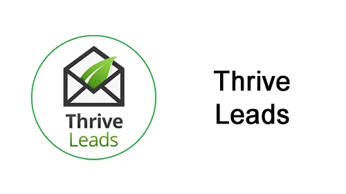 Grün-graues Thrive-Leads-Logo mit Briefumschlag neben dem Schriftzug Thrive Leads
