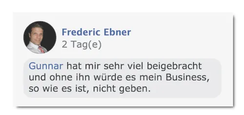 Kommentar von Frederic Ebner: Gunnar hat mir sehr viel beigebracht