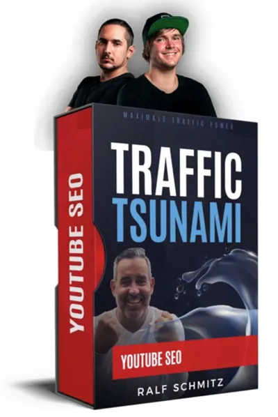 Kursbox des Traffic Tsunami Moduls YouTube SEO mit Sven Hansen und Tommy Seewald