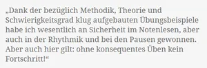 Kundenstimme von Urs K. zu mehr Sicherheit im Notenlesen mit Gitarre spielen nach Noten
