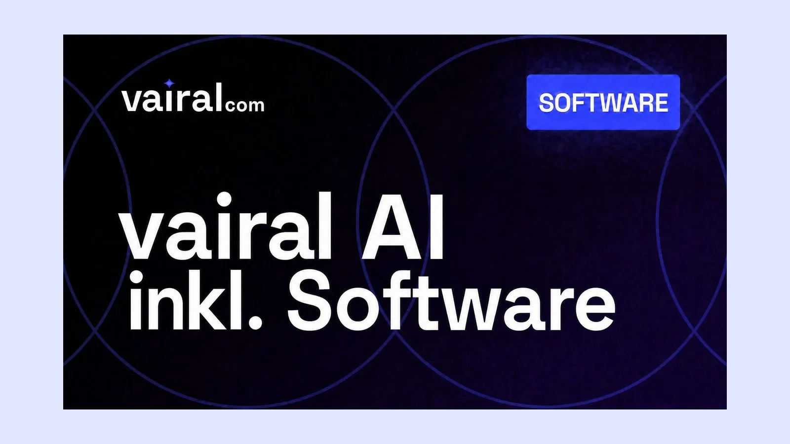Produktbild von vairal AI mit dem Schriftzug vairal AI inkl. Software auf dunklem Hintergrund