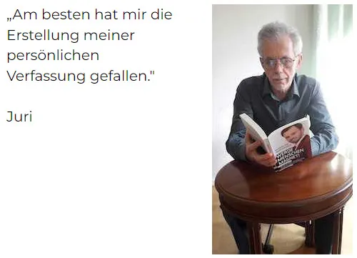Leser Juri liest Werde Menschenmagnet: Am besten hat mir die Erstellung meiner persönlichen Verfassung gefallen