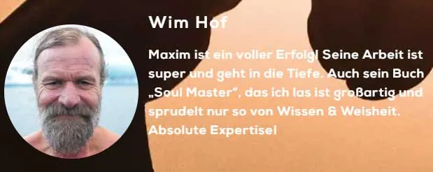 Feedback von Wim Hof zu Maxim Mankevich und seinem Buch Soul Master